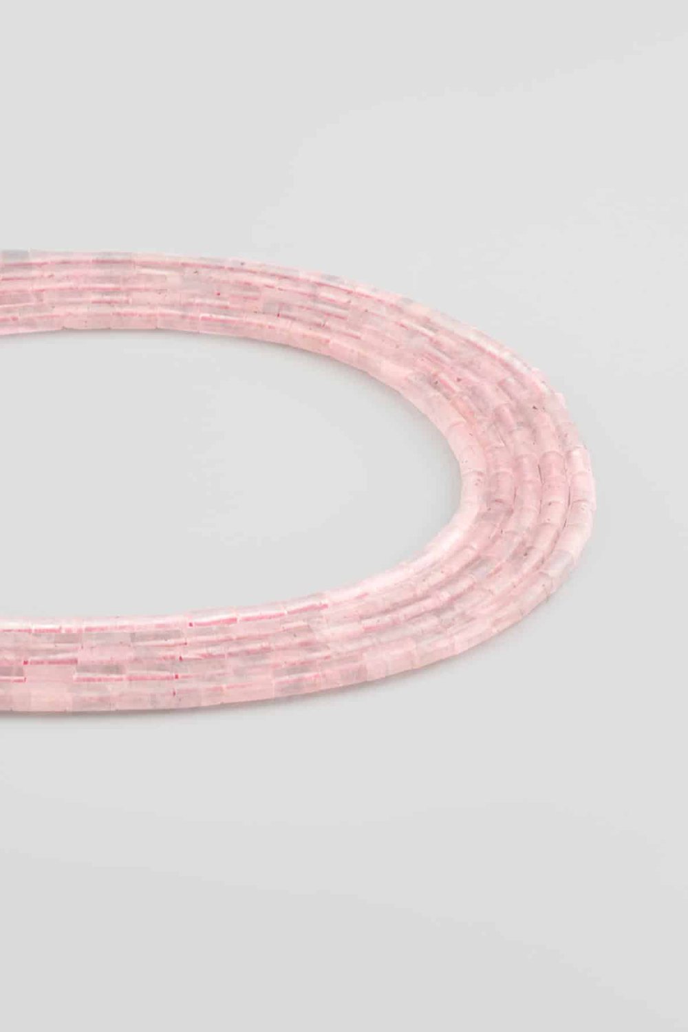 Pink Quartz Natural Stone Cylinder Cut 3x6mm String Of Beads