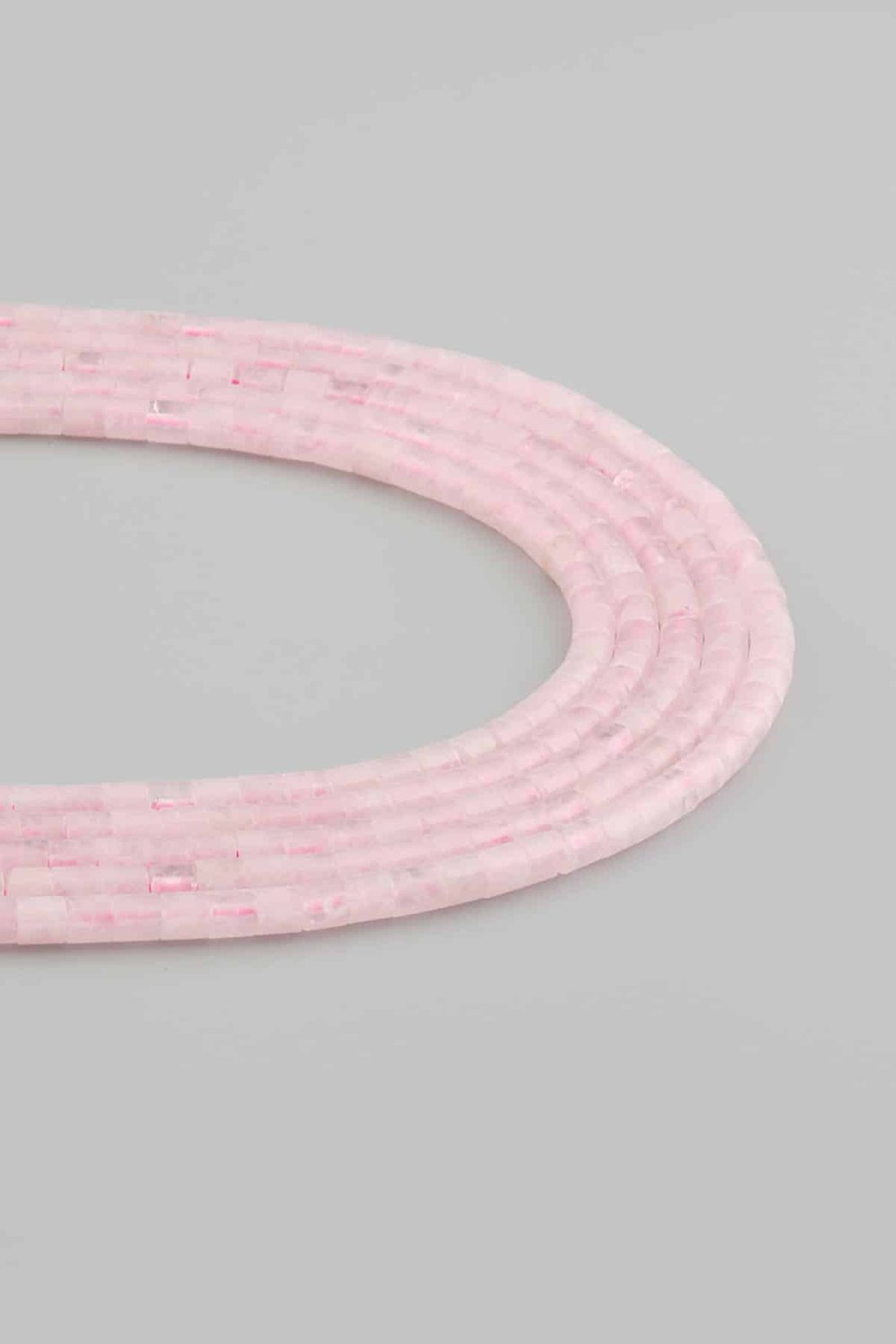 Pembe Kuvars Taşı Silindir Kesim Parlak 4x4mm Doğal Taş Dizi [AA]