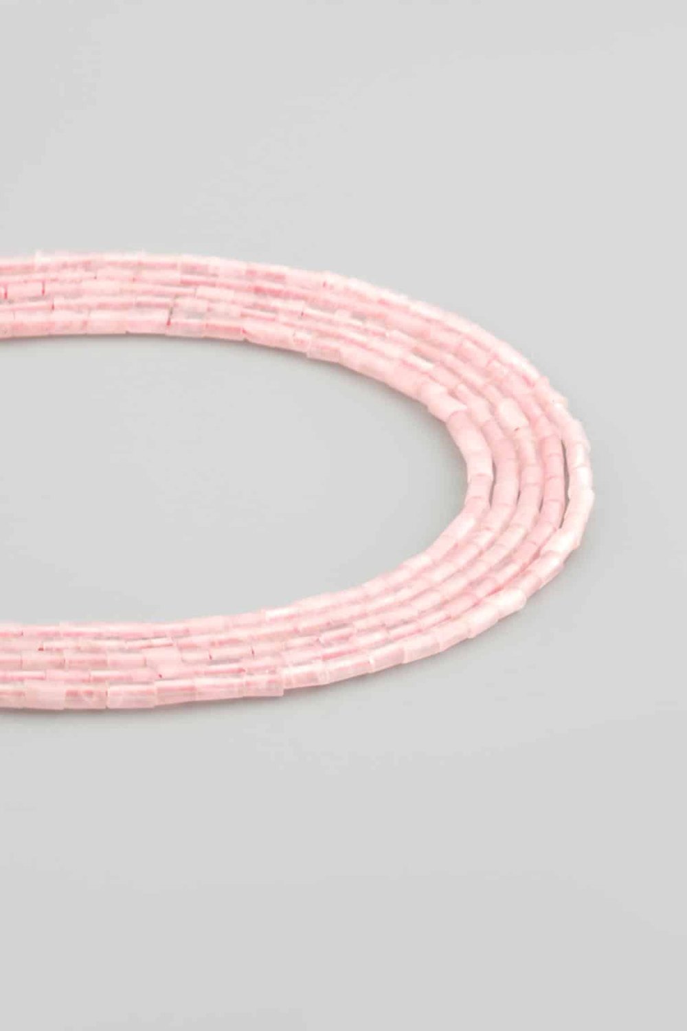 Pink Quartz Natural Stone Cylinder Cut 2x4mm String Of Beads