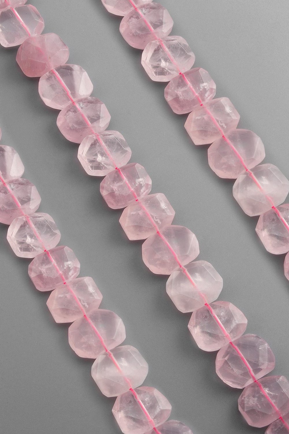 Pembe Kuvars Taşı Yassı Dikdörtgen Kesim 20x15mm Doğal Taş Dizi