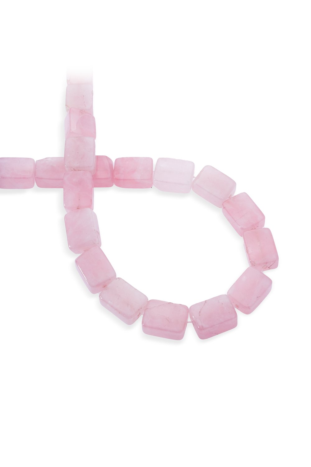 Pembe Kuvars Taşı Yassı Dikdörtgen Kesim 8x19mm Doğal Taş Dizi