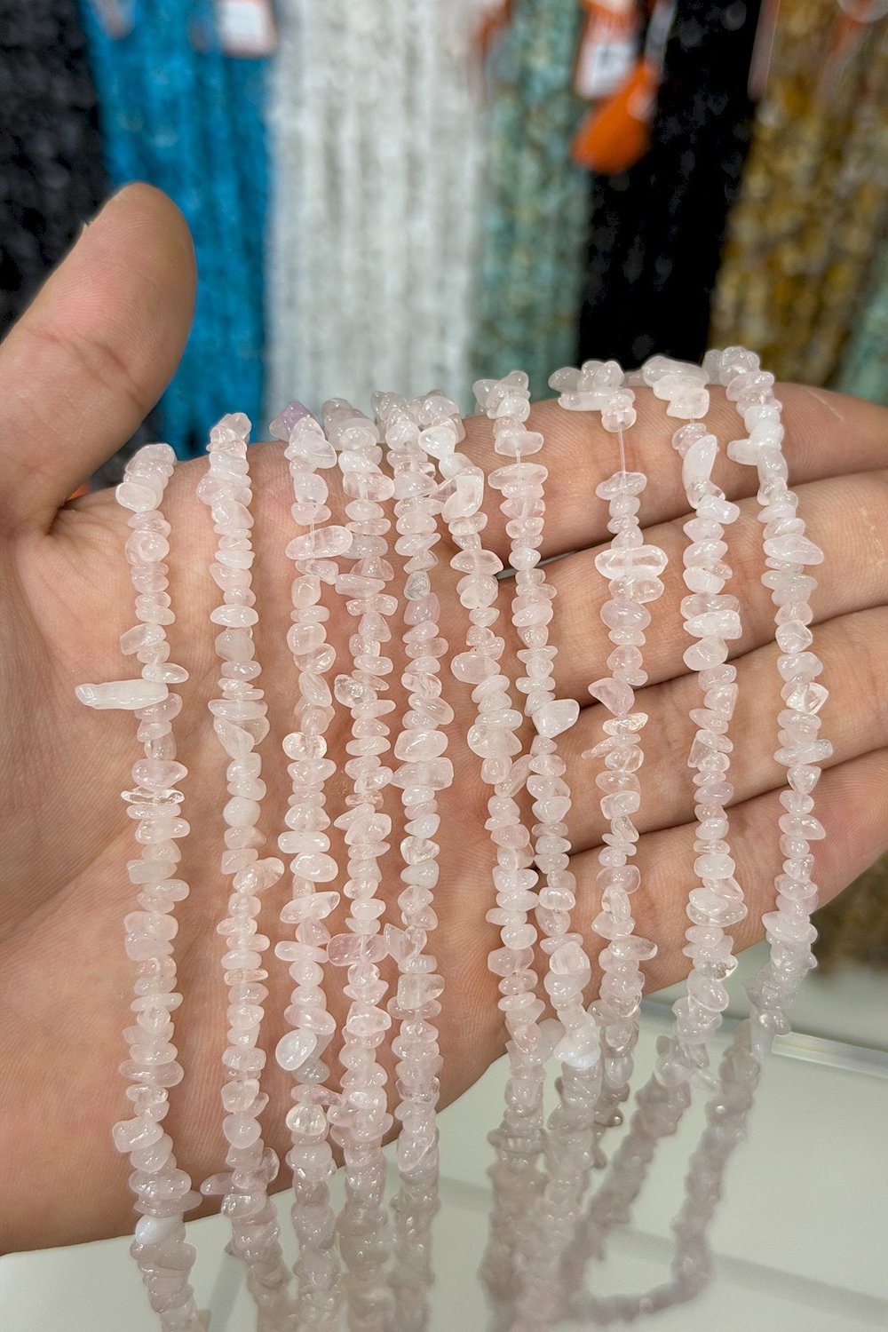 Pembe Kuvars Kırık Taş Mini Boy 3x5mm Doğal Taş Dizi