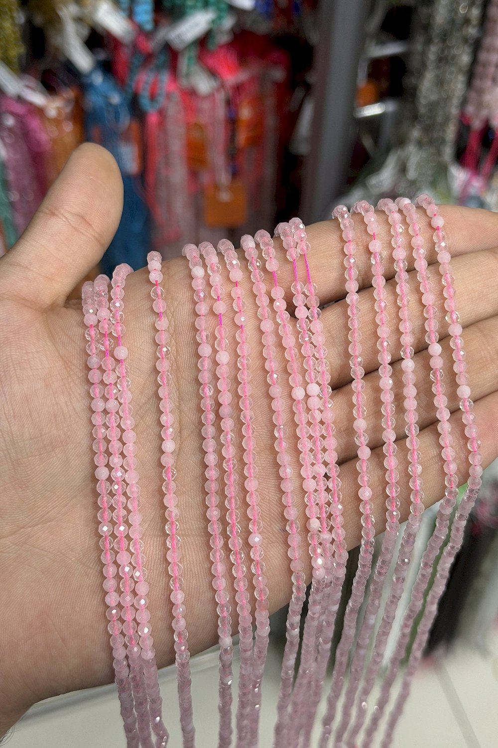 Pembe Kuvars Taşı Kristal Kesim 3mm Doğal Taş Dizi