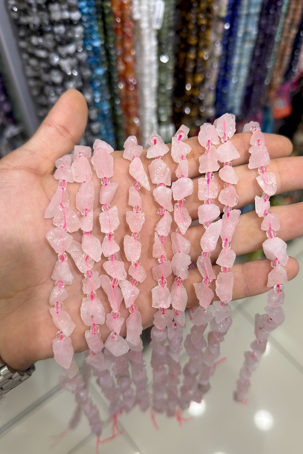 Pembe Kuvars Taşı Tımbıl Kesim Doğal Taş Dizi