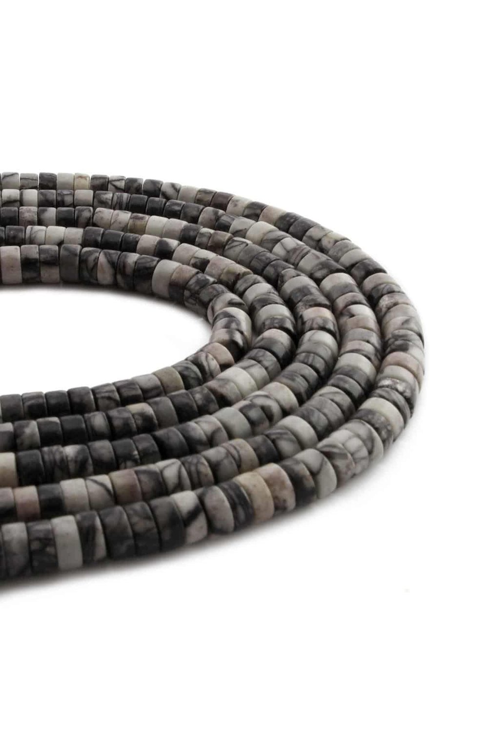Picasso Jasper Natural Stone Shiny Dore Cut 6x3mm String Of Beads