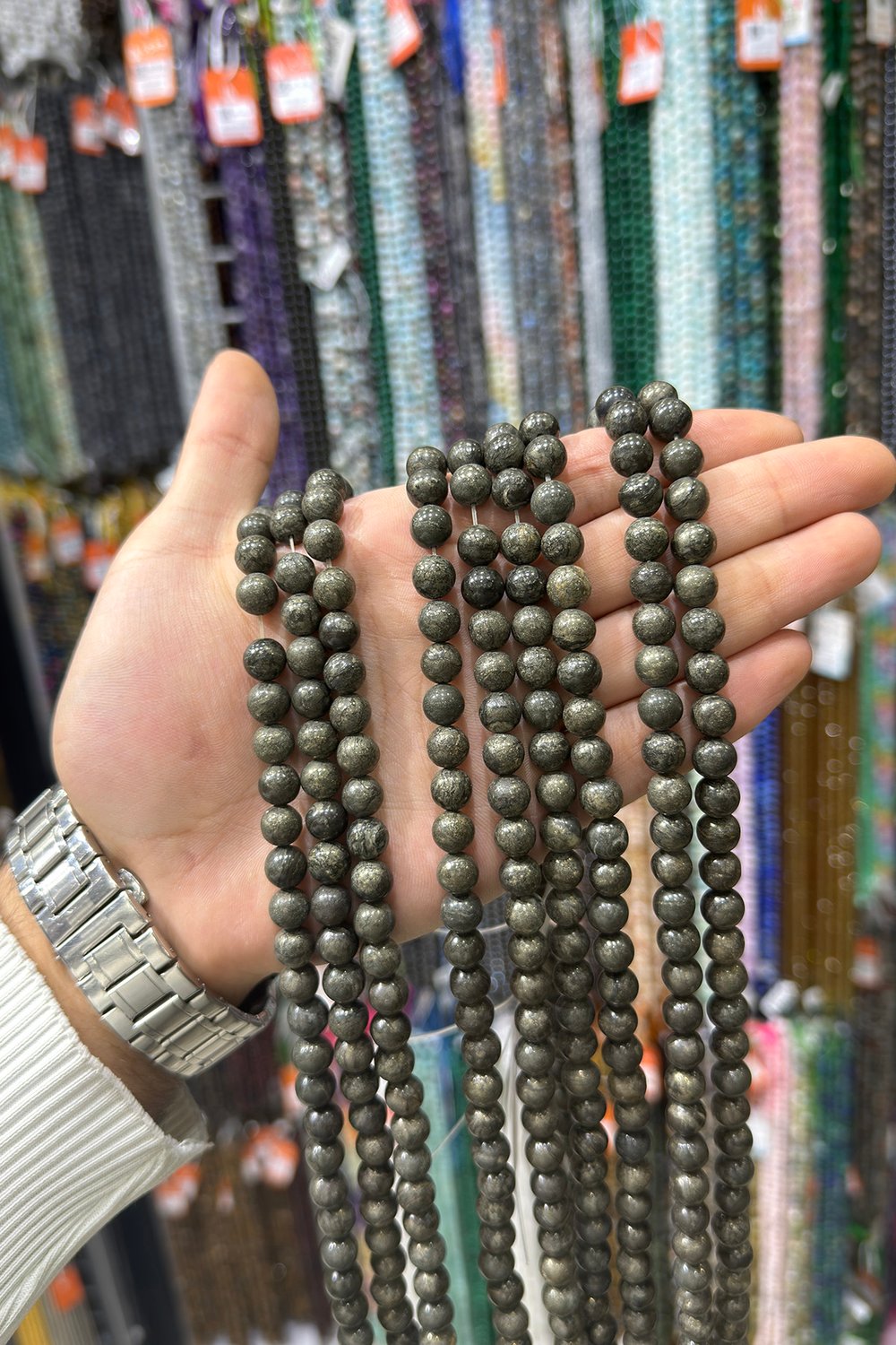 Pirit Taşı Pirit Küre Kesim 8mm Doğal Taş Dizi