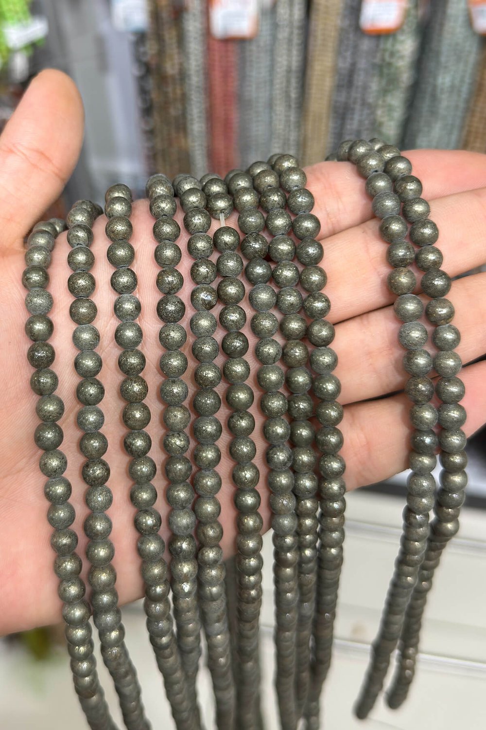 Pirit Taşı Küre Kesim Parlak 6mm Doğal Taş Dizi [AA]