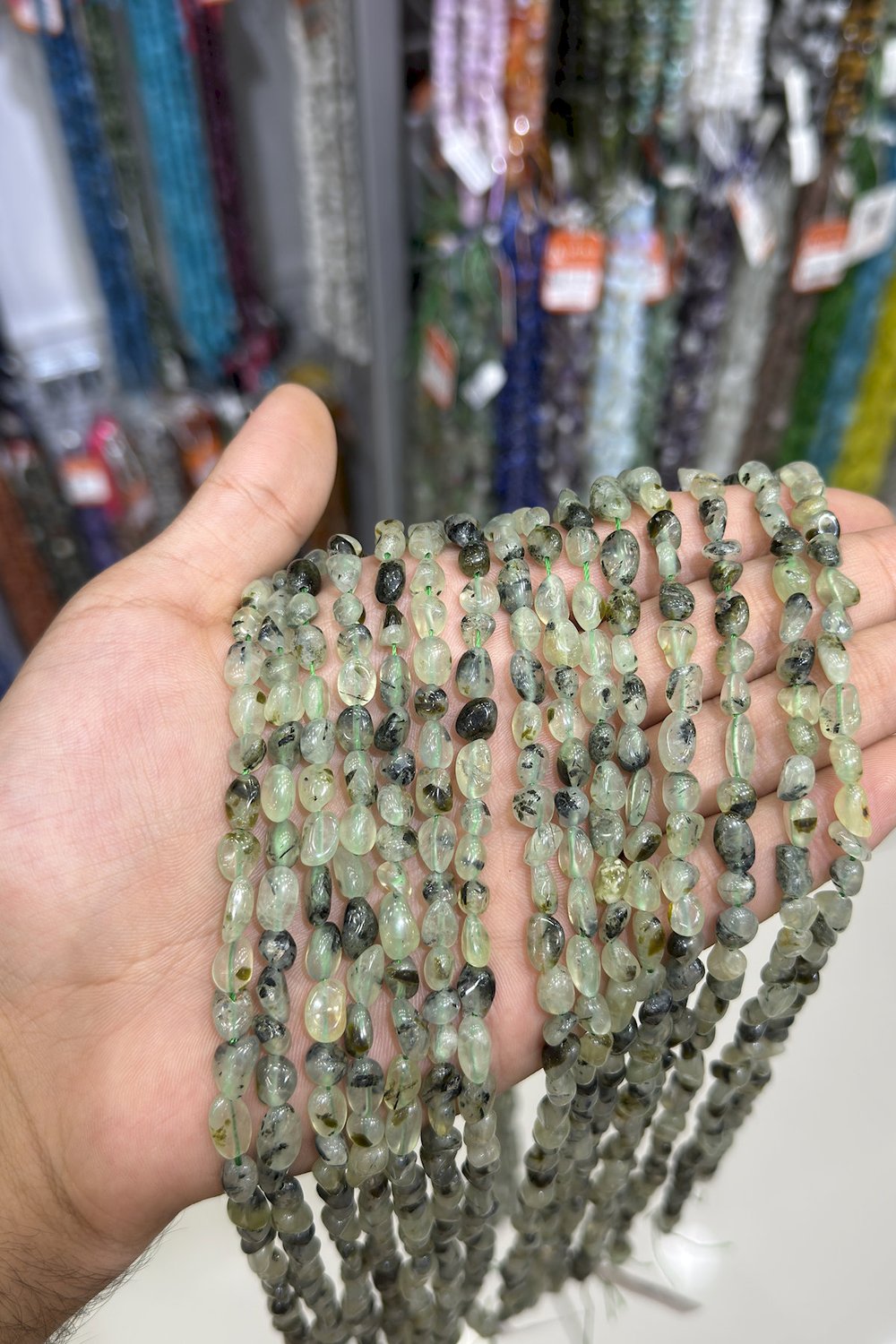 Prehnit Taşı Tımbıl Kesim 6x8mm Doğal Taş Dizi