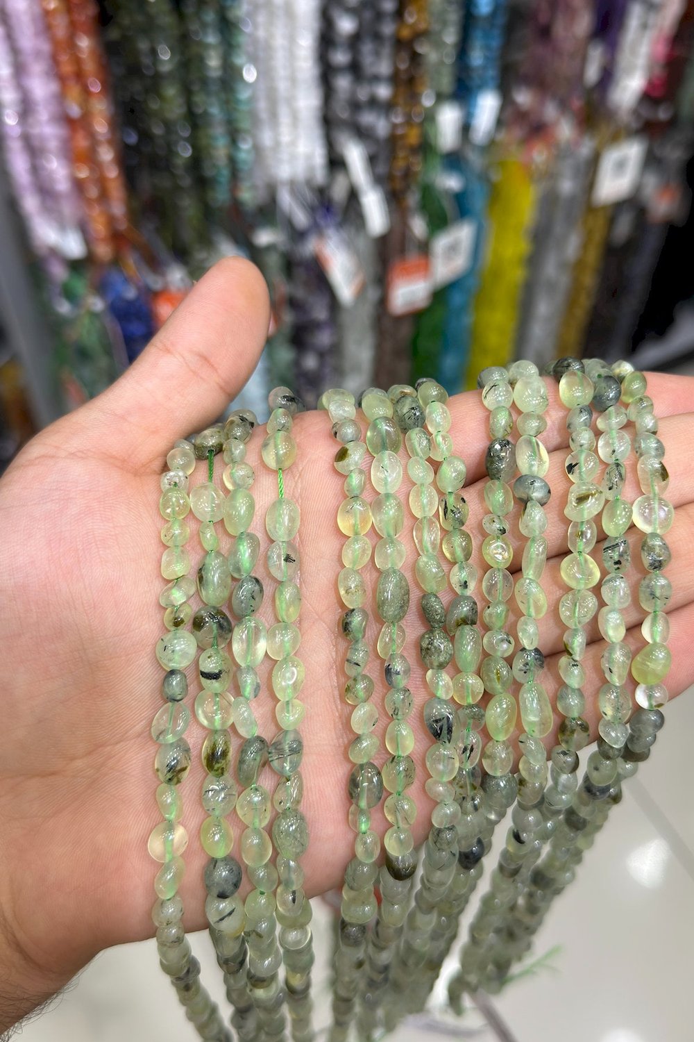 Prehnit Taşı Tımbıl Kesim 6x8mm Doğal Taş Dizi