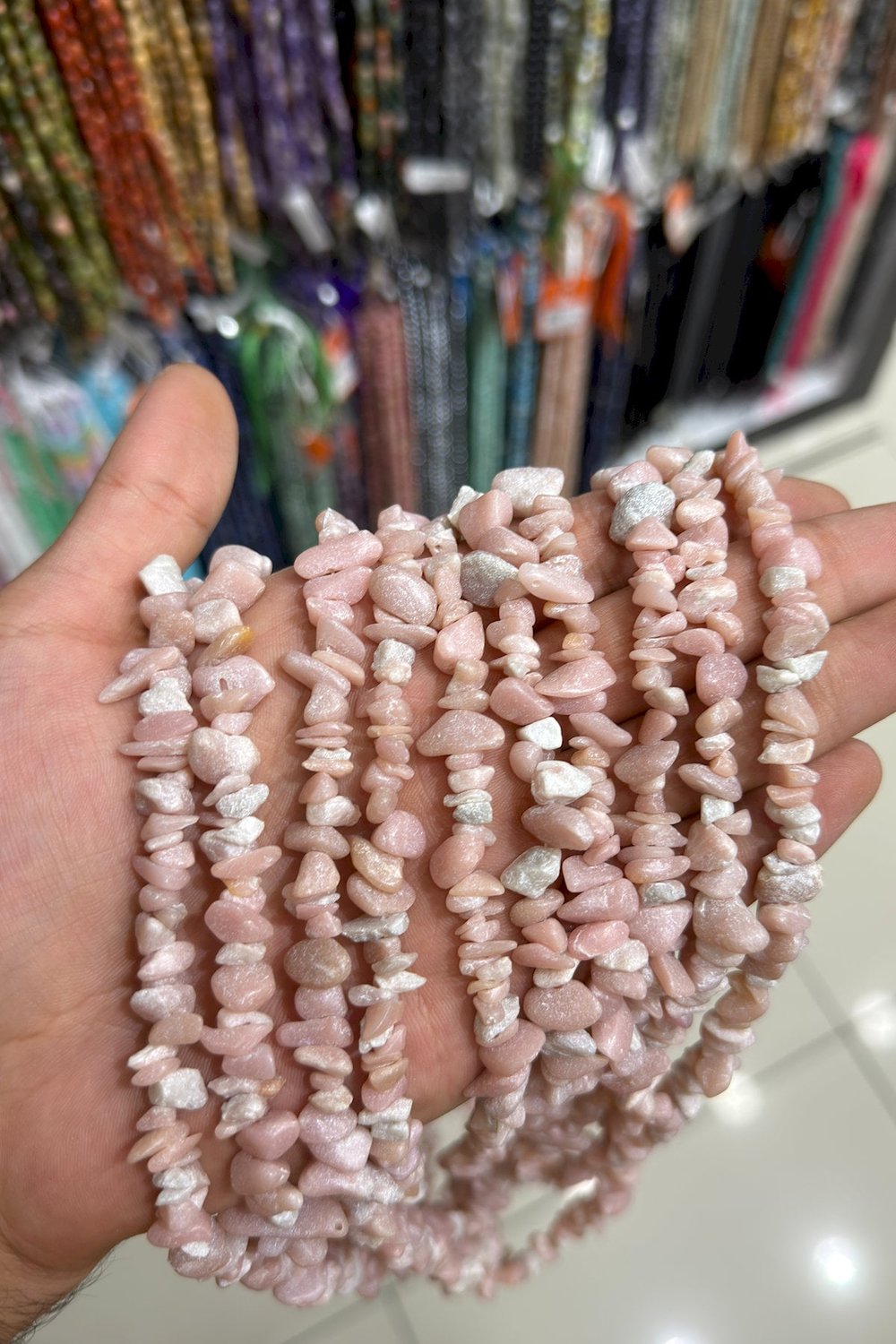 Rodonit Kırık Taş Orta Boy 5x8mm Doğal Taş Dizi