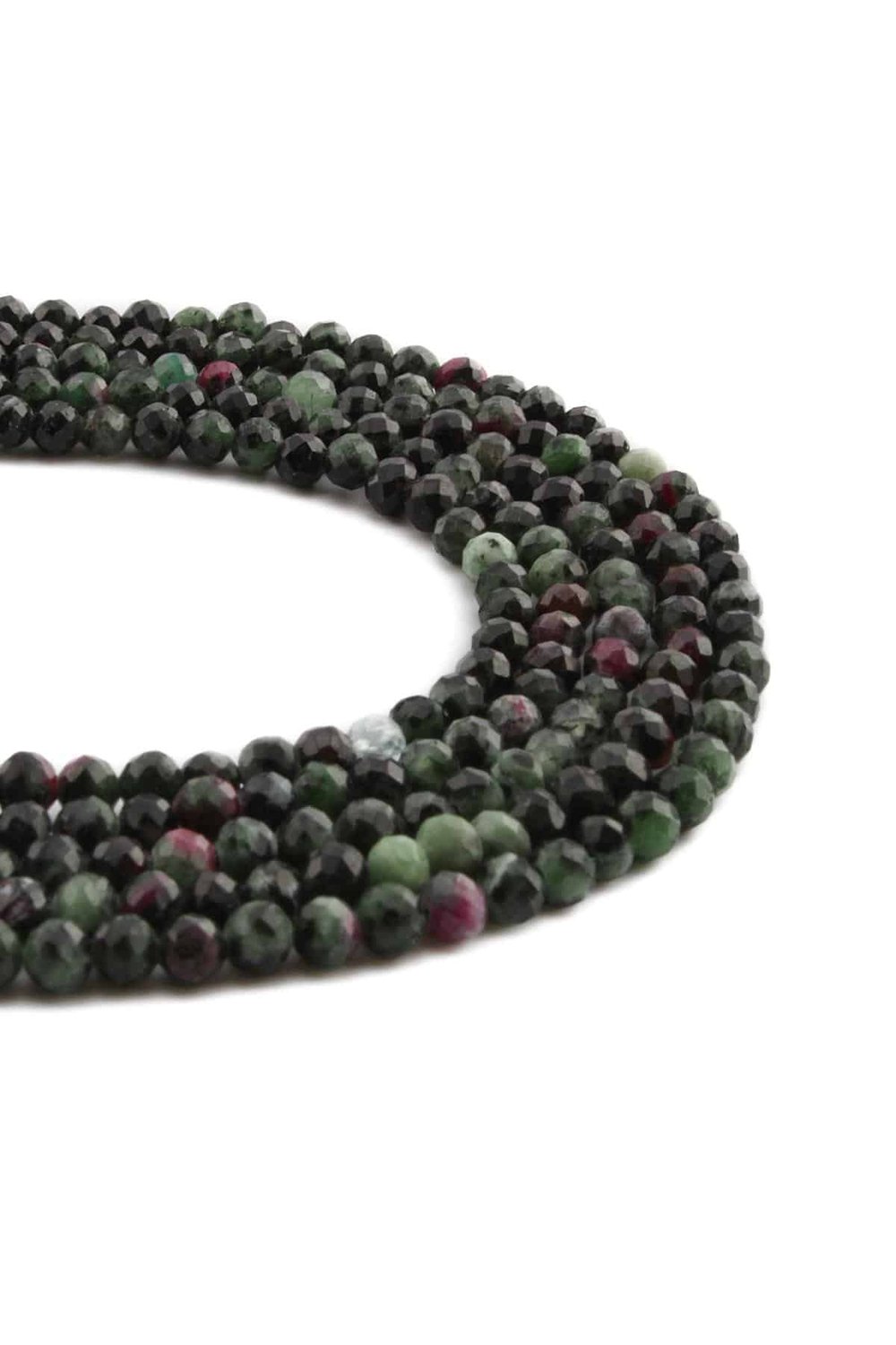 Ruby Zoisit Taşı Küre Kristal Kesim Parlak 4mm Doğal Taş Dizi