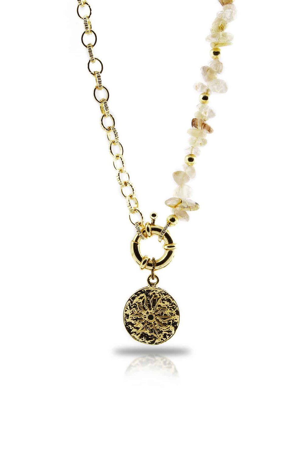 Rutilated Quartz Stone Necklace