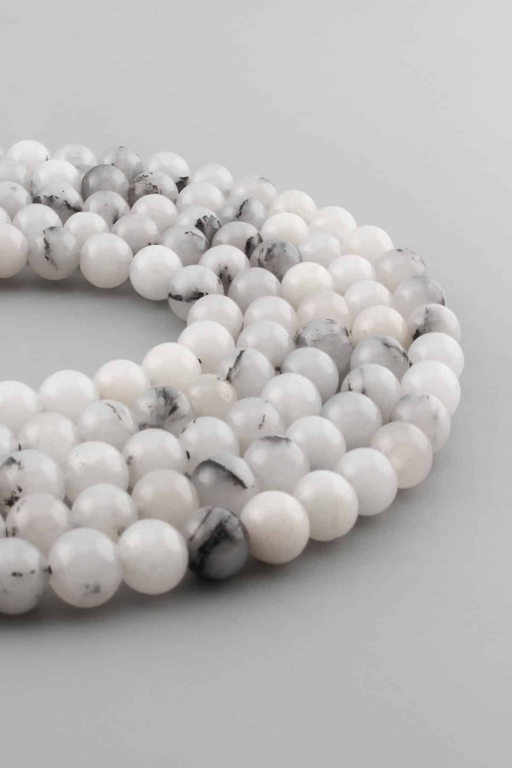 Rutile Quartz Natural Stone Shiny Globe Cut 8mm String Of Beads [B]