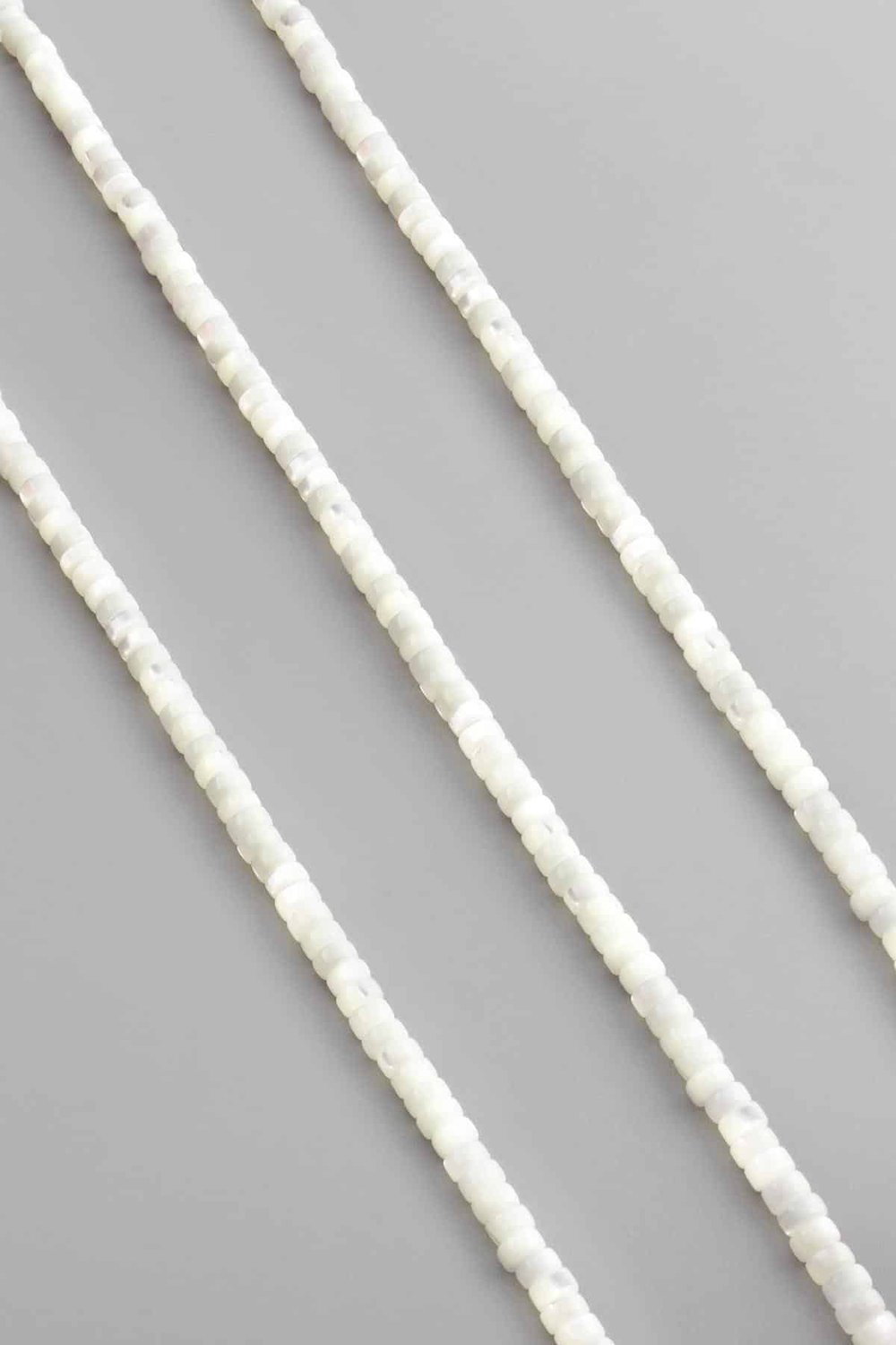 Sedef Taşı Rondela Kesim Parlak Beyaz 4x2mm Doğal Taş Dizi [AA]