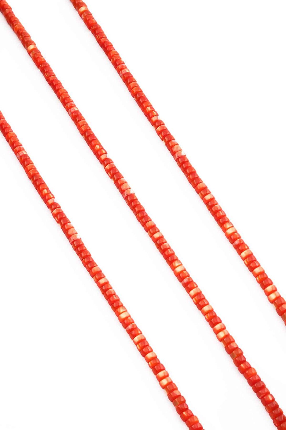 Sedef Taşı Rondela Kesim Parlak Kırmızı 4x2mm Doğal Taş Dizi [AA]
