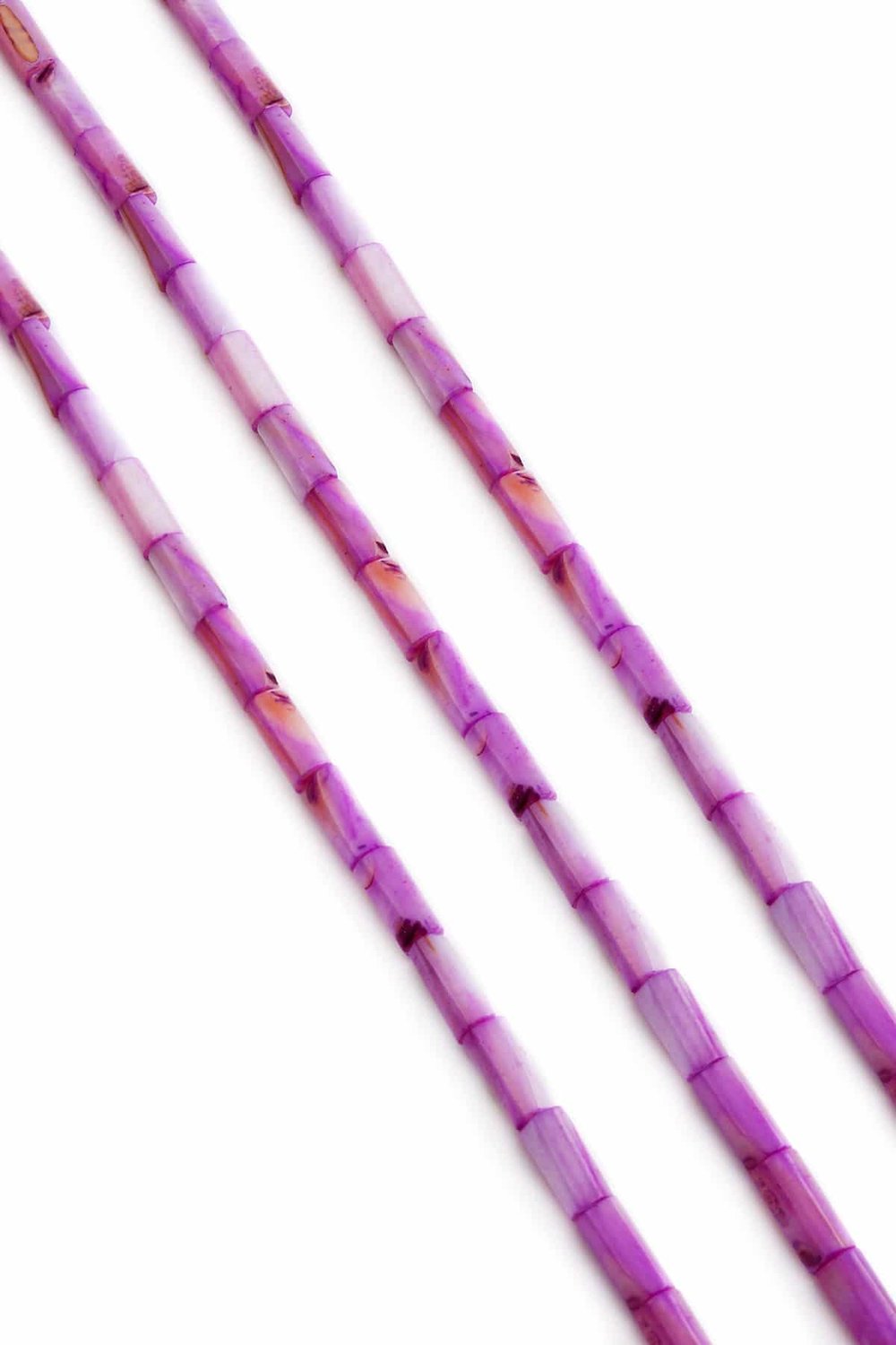 Sedef Taşı Silindir Kesim Parlak Açık Mor 4x8mm Doğal Taş Dizi [AA]