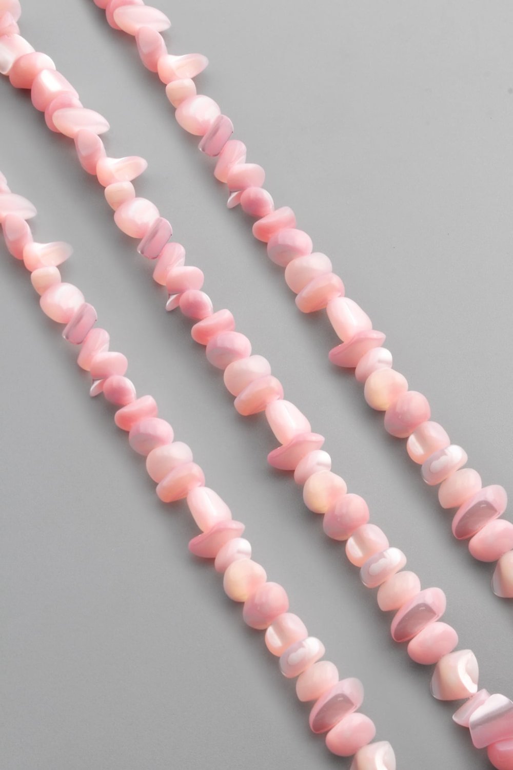Sedef Taşı Amorf Kesim Parlak Açık Pembe 8x5mm Doğal Taş Dizi [AA]