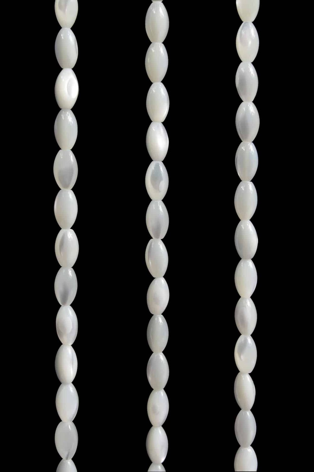Sedef Doğal Taş Parlak Beyaz Arpa Kesim 5x8mm Dizi [Aa]