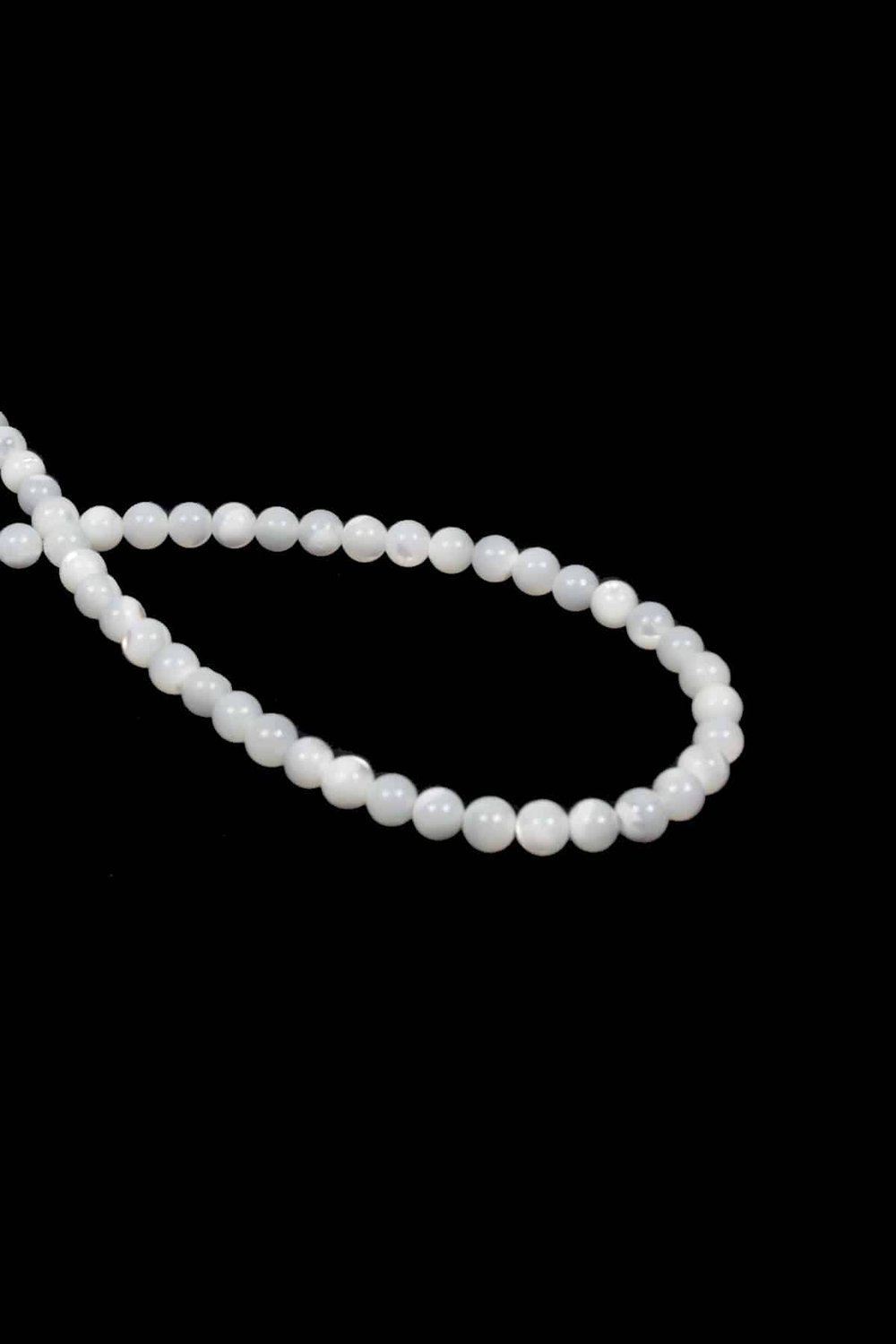 Sedef Taşı Küre Kesim Parlak Beyaz 5mm Doğal Taş Dizi [AA]