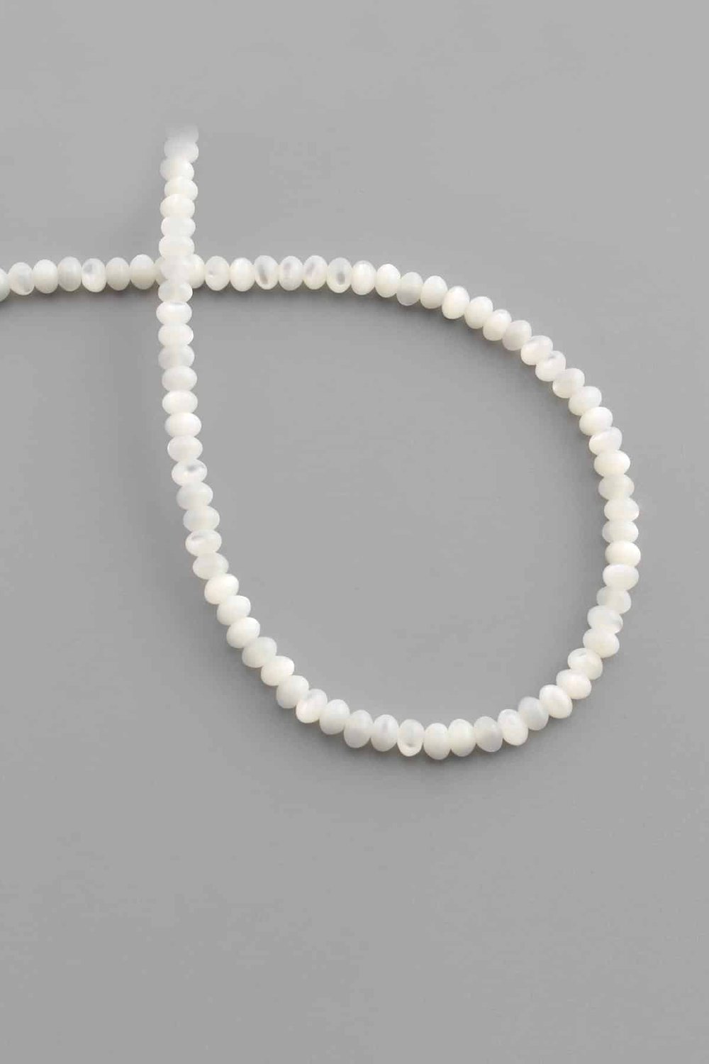 Sedef Doğal Taş Parlak Beyaz Rondela Kesim 4x3mm Dizi [Aa]