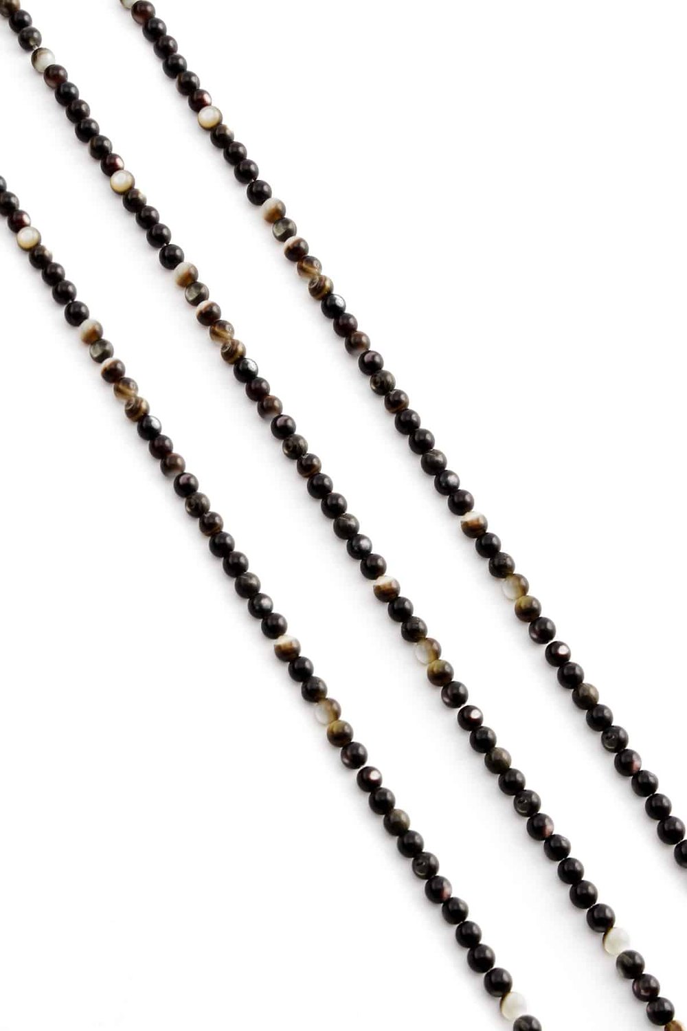 Sedef Doğal Taş Parlak Siyah/Beyaz Küre Kesim 3mm Dizi [Ab+]