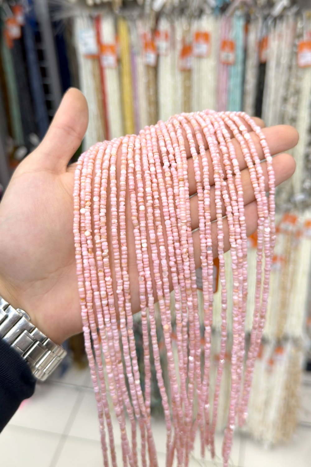 Sedef Taşı 3x1mm Rondela Kesim Doğal Taş Diziler