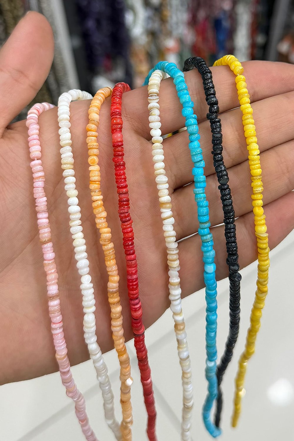 Sedef Taşı 4x1mm Rondela Kesim Doğal Taş Diziler