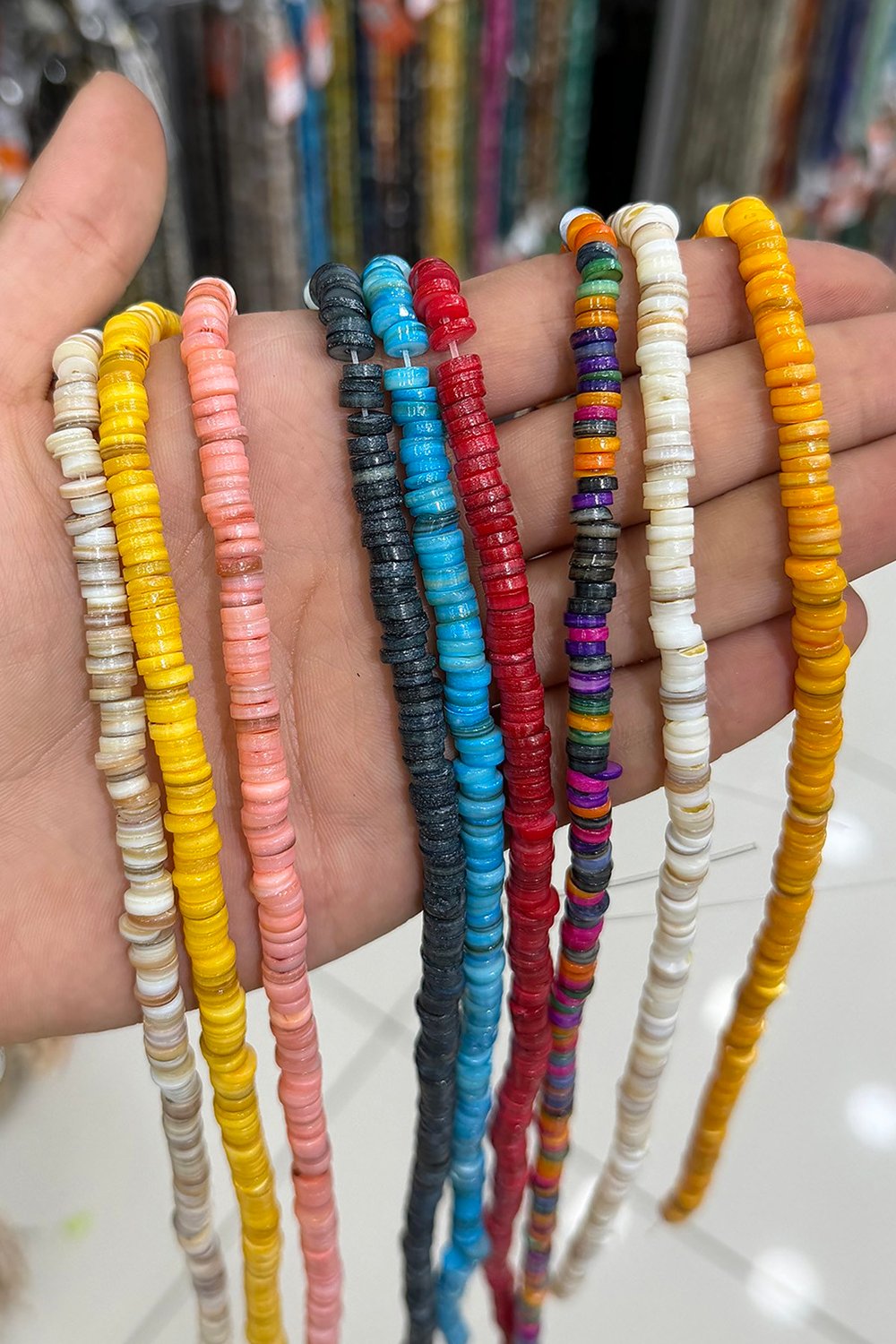 Sedef Taşı Dore Kesim Parlak Açık Pembe 6x2mm Doğal Taş Dizi [AB+]