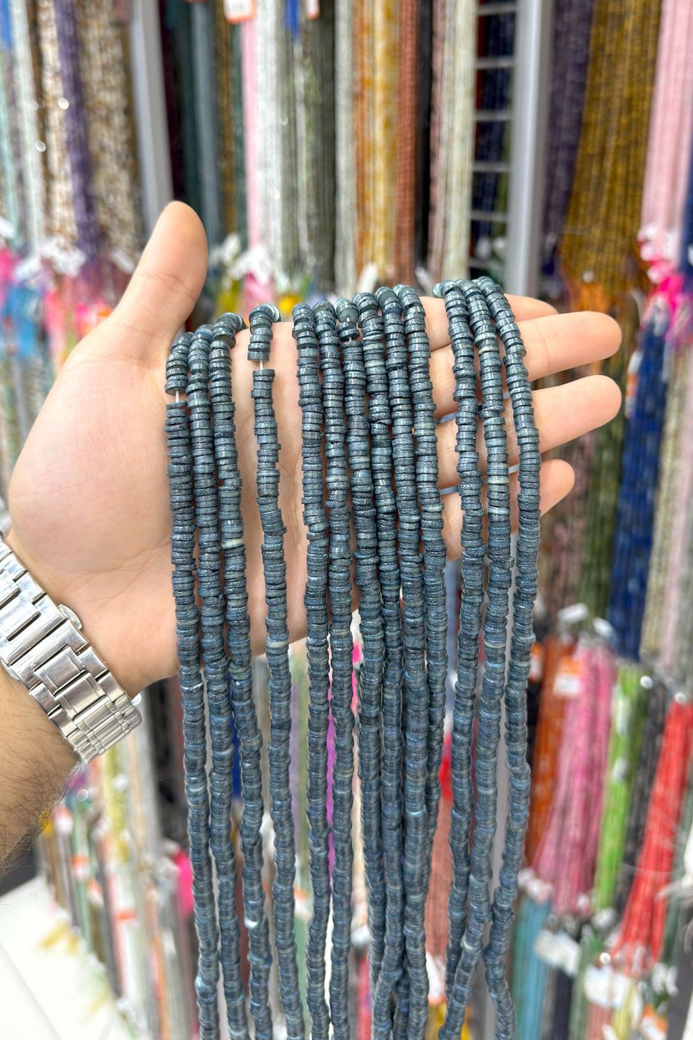 Sedef Taşı 6x2mm Dore Kesim Doğal Taş Diziler