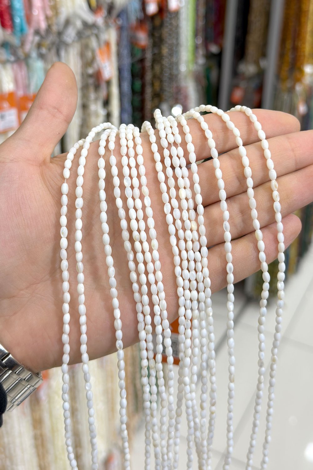 Sedef Taşı 3x5mm Çavuş Kesim Doğal Taş Diziler
