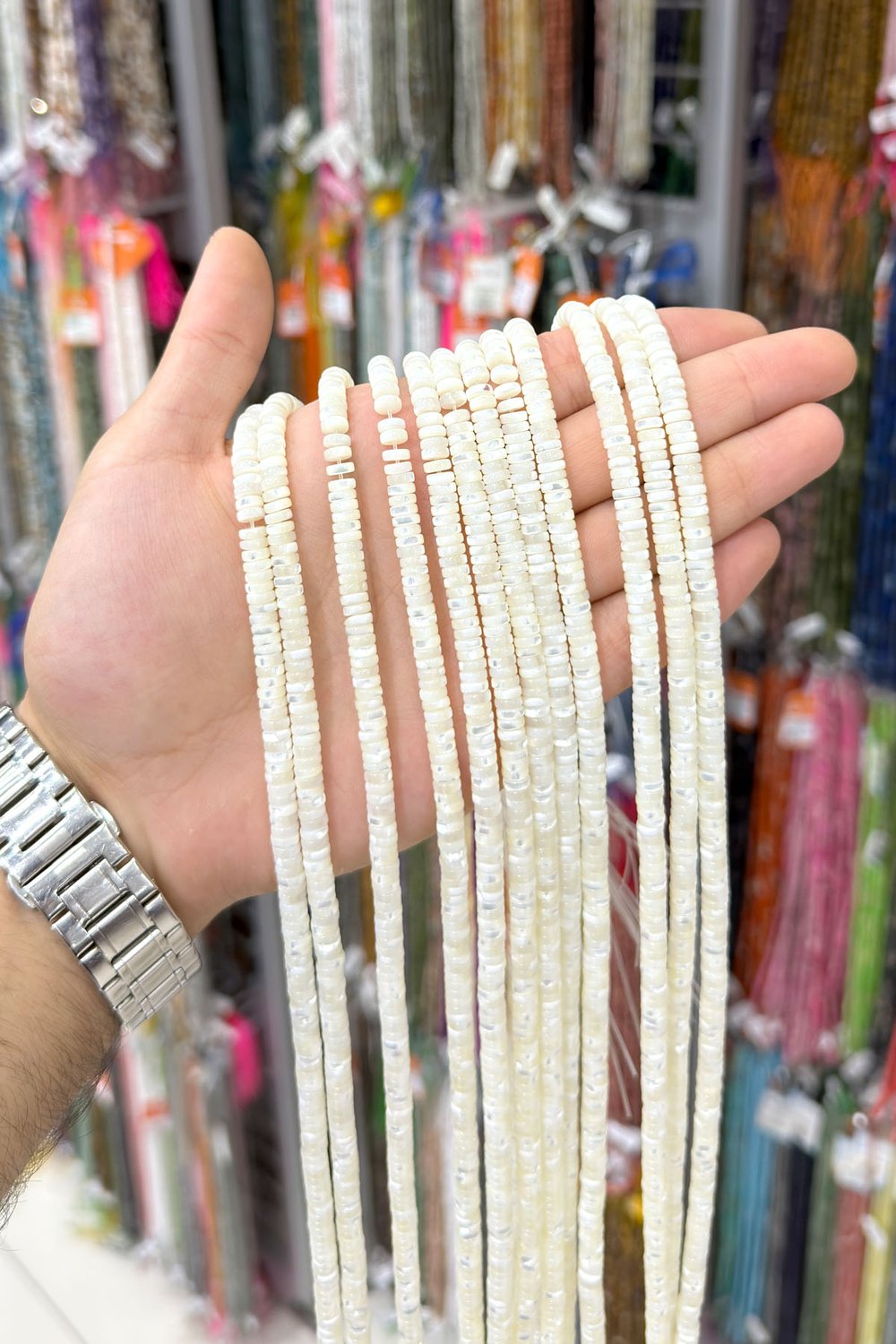 Sedef Taşı Beyaz 6x2mm Dizi