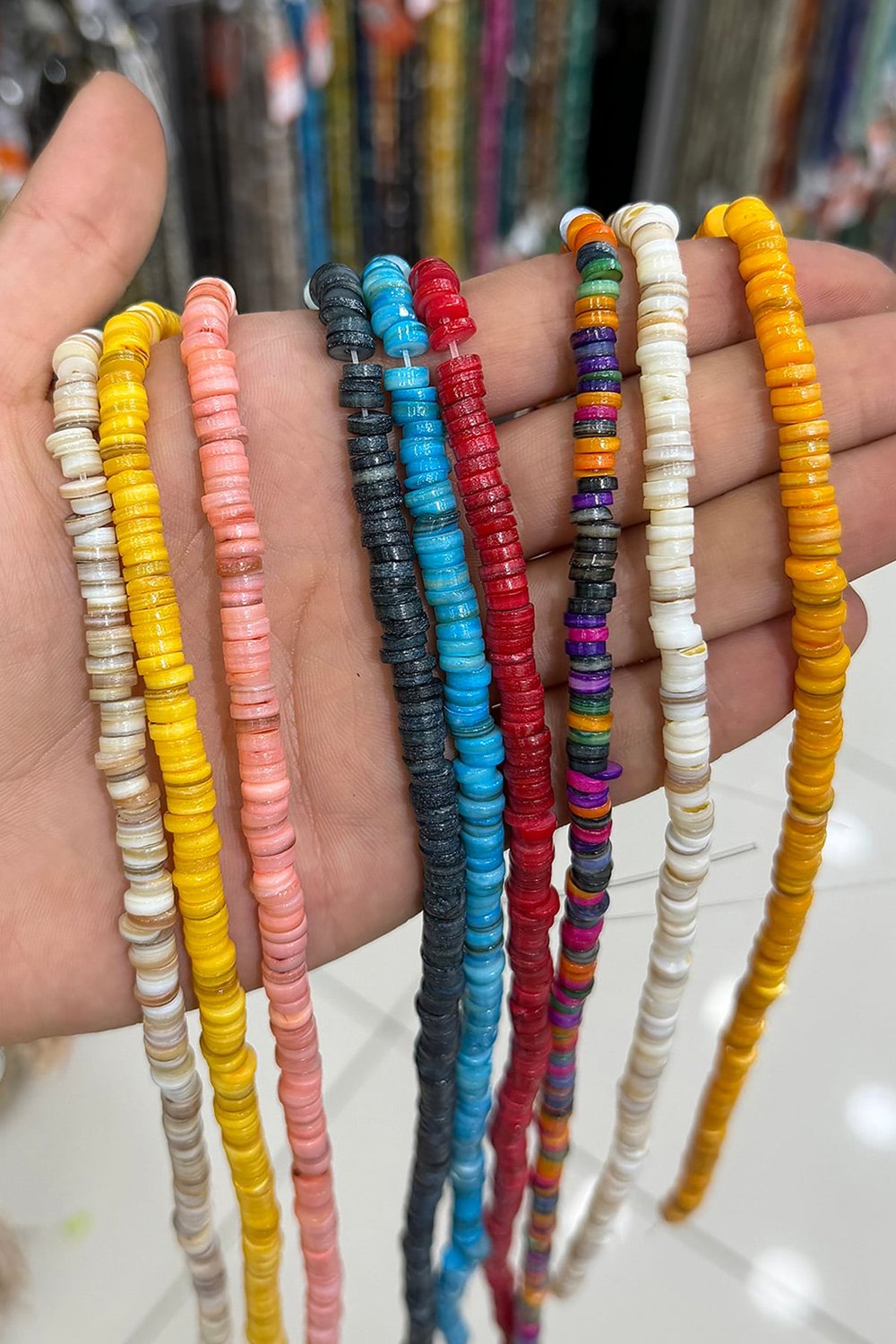 Sedef Taşı Dore Kesim Beyaz 6x2mm Doğal Taş Dizi