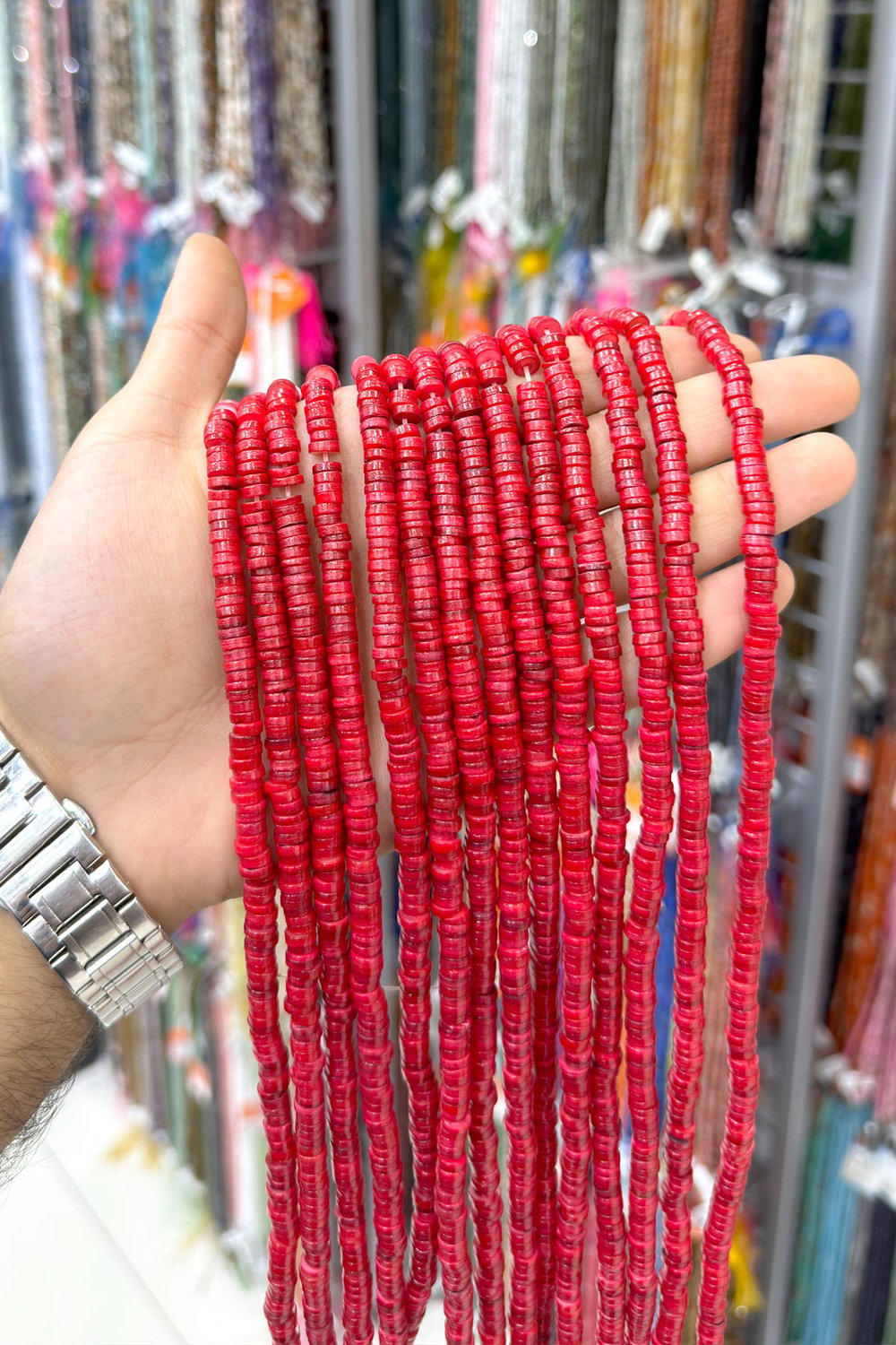 Sedef Taşı Dore Kesim Beyaz 6x2mm Doğal Taş Dizi