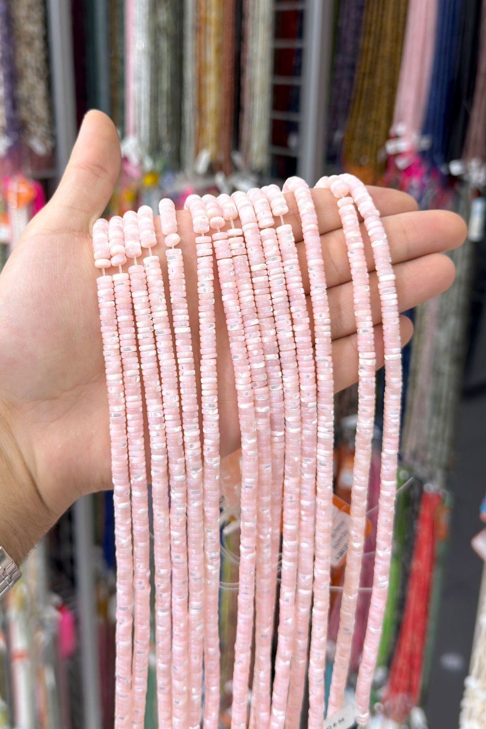 Sedef Taşı Pembe 6x2mm Dizi