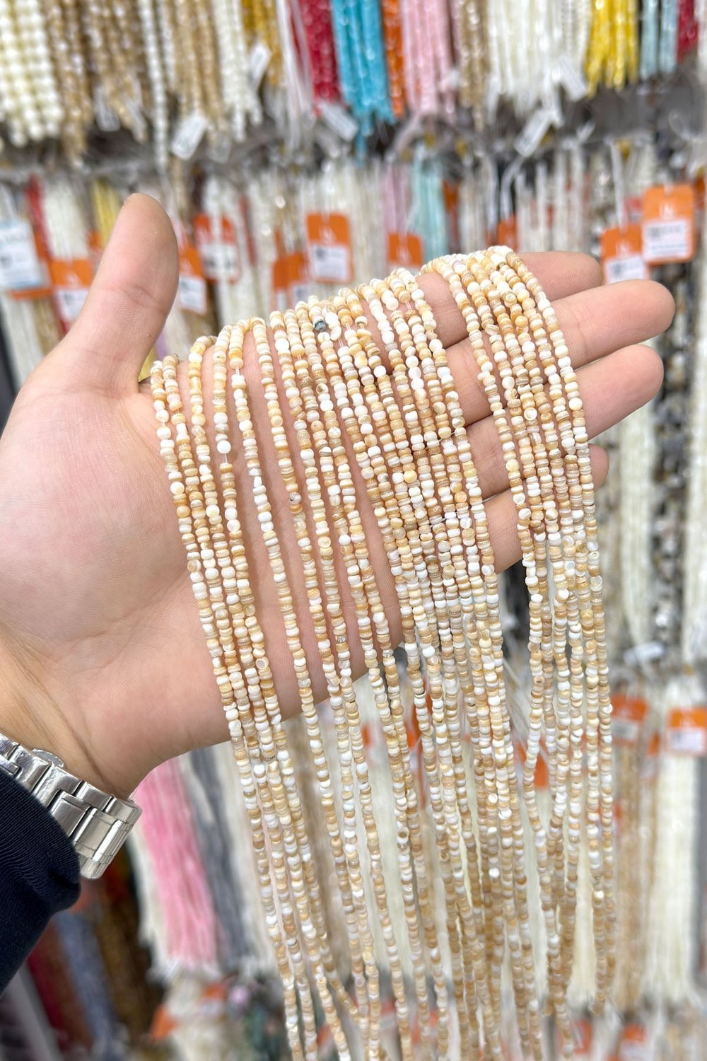 Sedef Taşı 3x1mm Rondela Kesim Doğal Taş Diziler