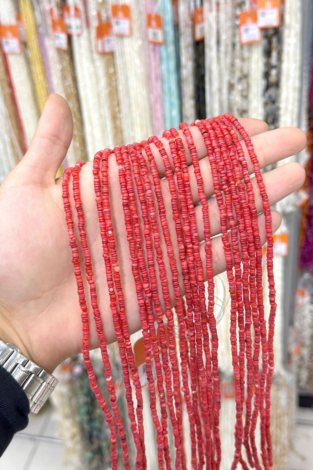 Sedef Taşı Rondela Kesim 4x1mm Doğal Taş Dizi