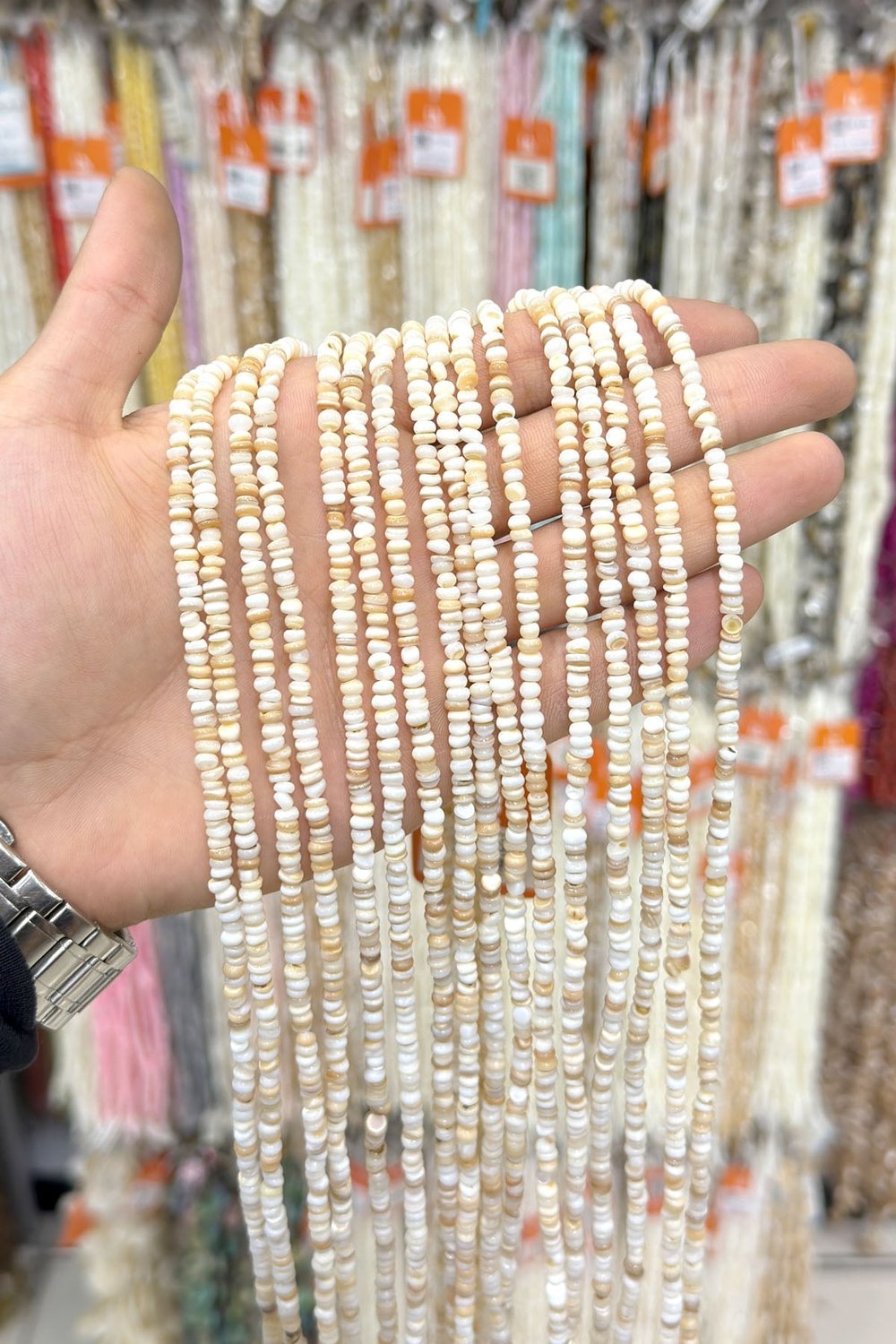 Sedef Taşı Rondela Kesim 4x1mm Doğal Taş Dizi