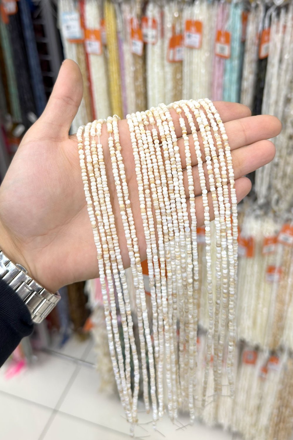 Sedef Taşı Rondela Kesim 4x1mm Doğal Taş Dizi