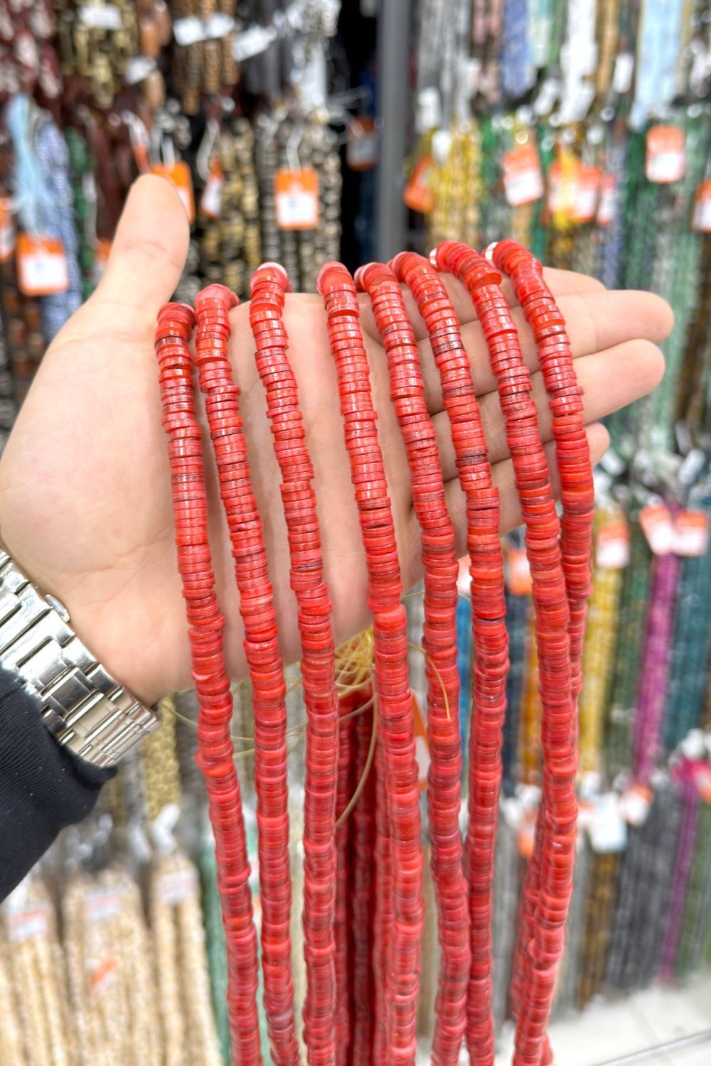 Sedef Taşı Rondela Kesim Beyaz 8mm Doğal Taş Dizi
