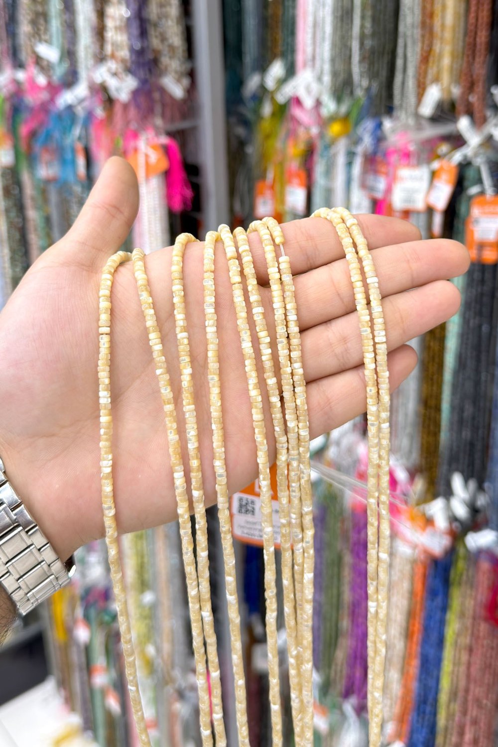 Sedef Taşı Rondela Kesim Parlak Kahverengi 4x2mm Doğal Taş Dizi [AA]
