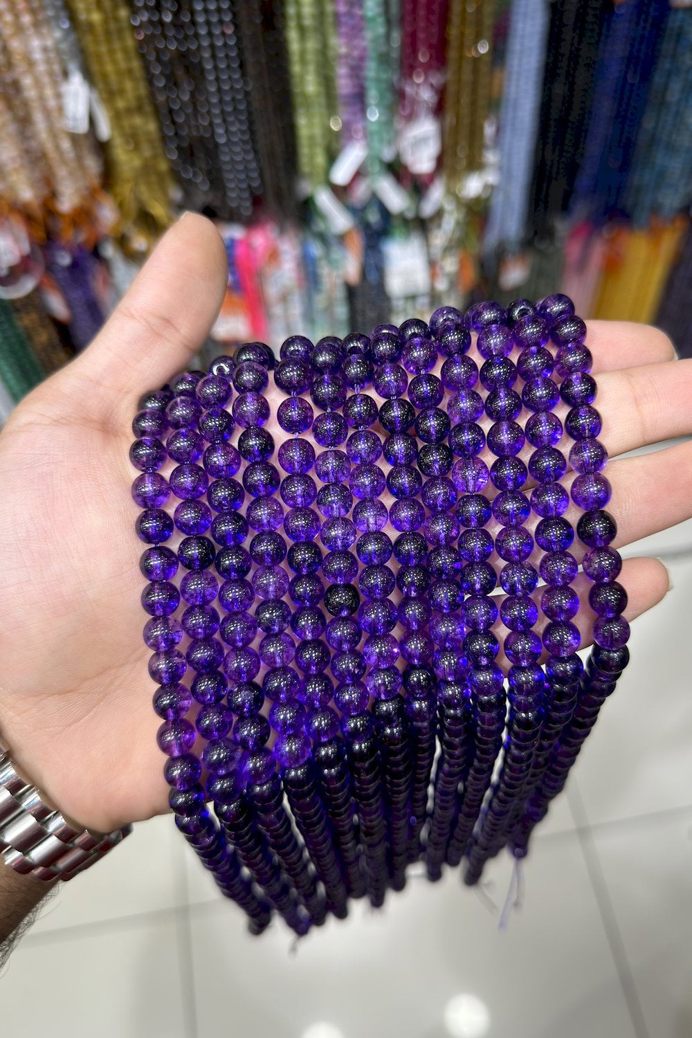 Ametist Taşı Küre Faset Kesim 8mm AA