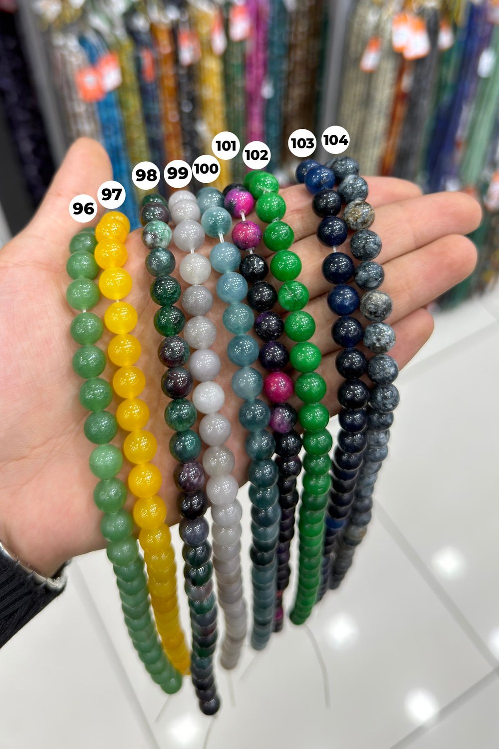 Sıkma Küre Faset Kesim 10mm Yarı Değerli Doğal Taş Diziler
