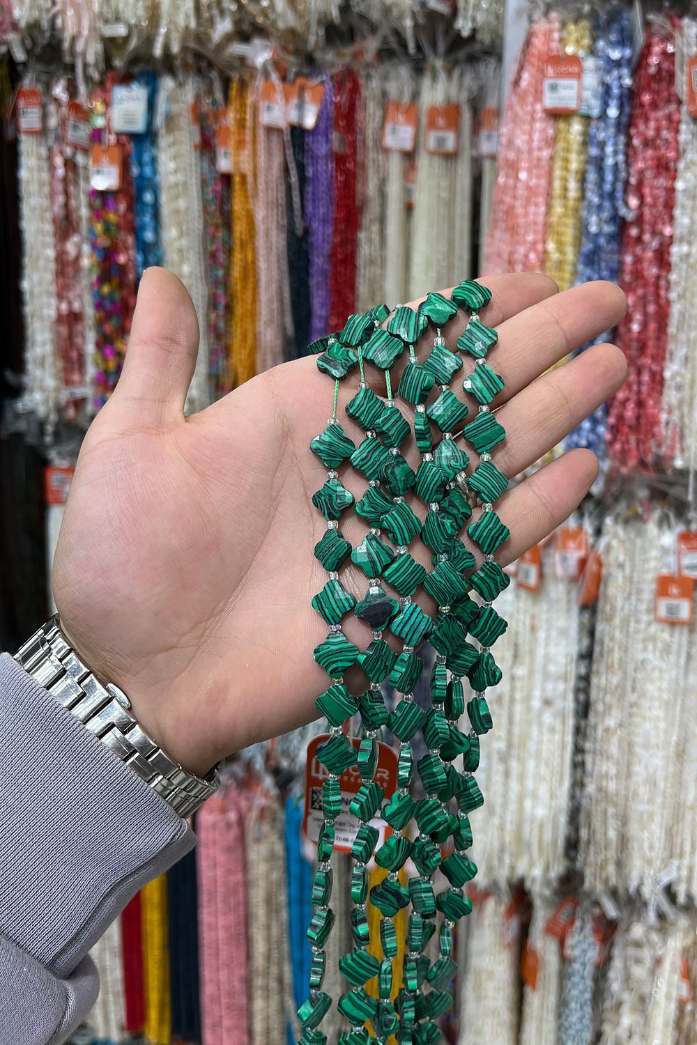 Malakit Doğal Taş Van Cleef Yonca Kesim 12mm Dizi