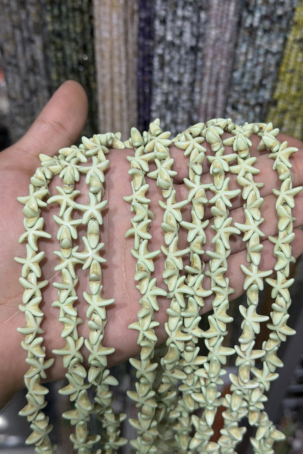 Sıkma Turkuaz Taşı Açık Yeşil 12x14mm Doğal Taş Dizi