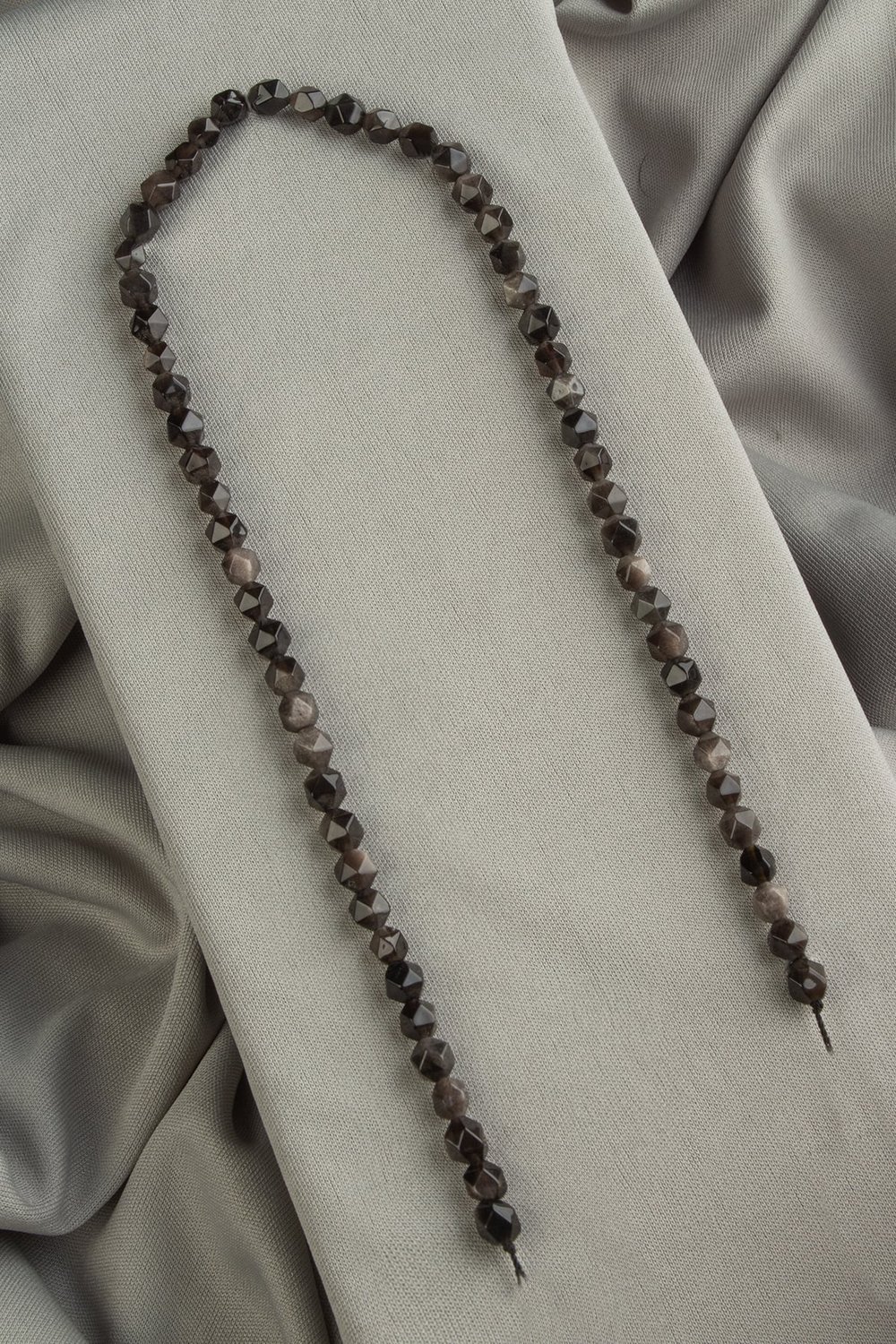 Cylinder Obsidian Natural Stone Globe Cut 6mm String Of Beads