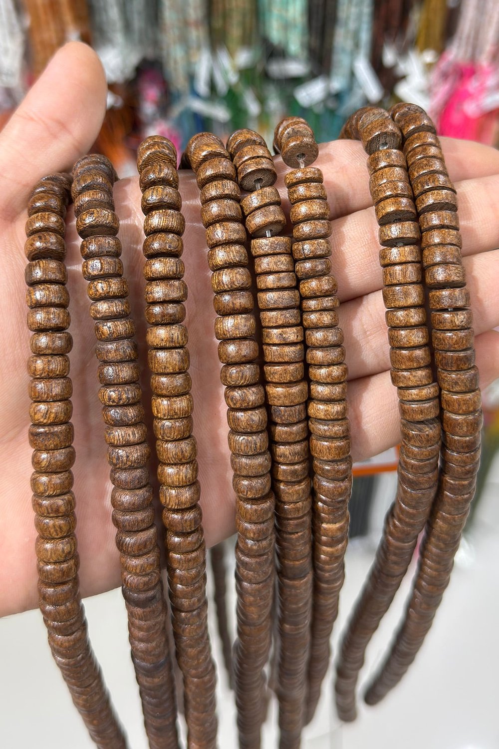 Sinameki Ağacı Rondela Kesim Parlak 9x5mm Dizi [AA]