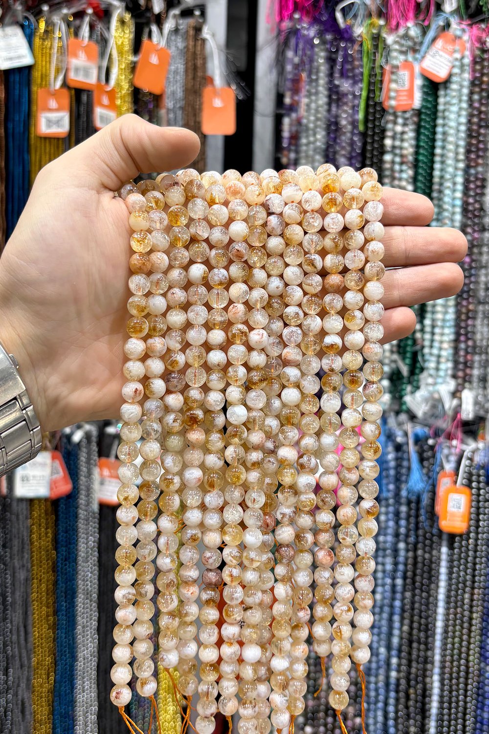 Sitrin Taşı Sitrin Küre Kesim Parlak Sarı 8mm Doğal Taş Dizi [AB+]