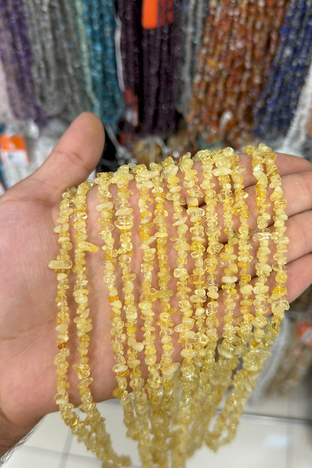 Sitrin Kırık Taş Mini Boy Parlak 3x5mm Doğal Taş Dizi