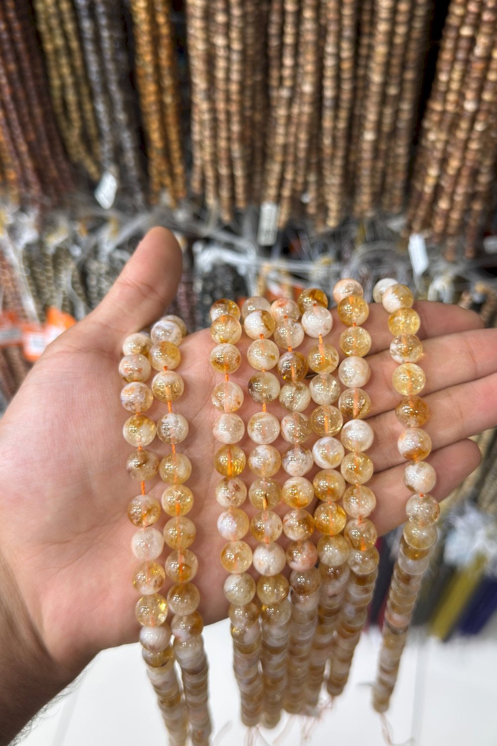 Sitrin Taşı Küre Kesim Parlak 10mm Doğal Taş Dizi [AB+]
