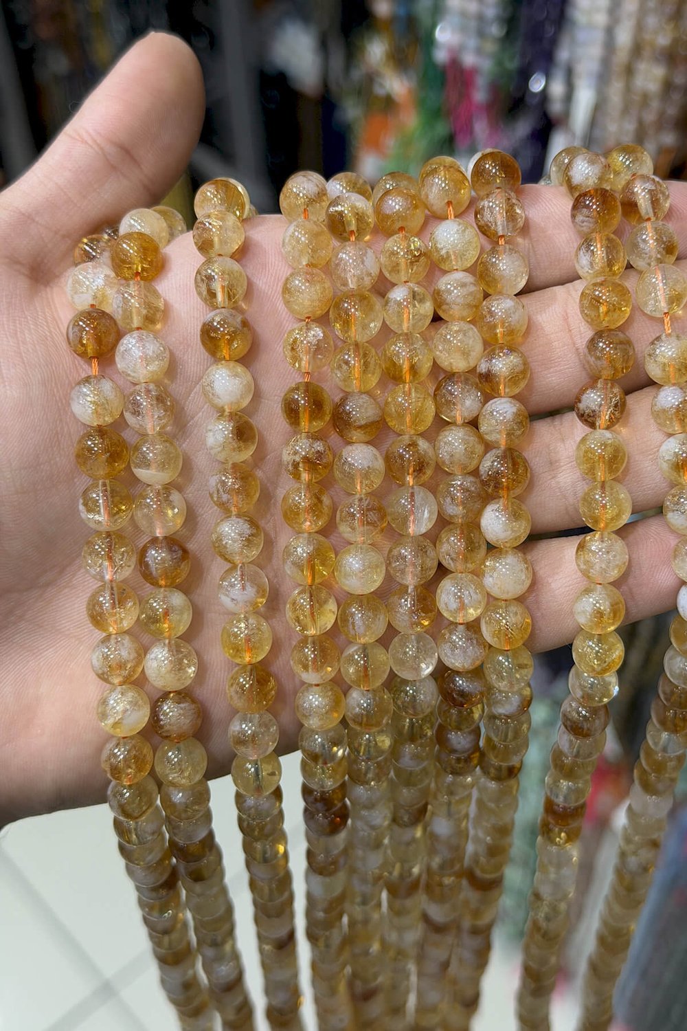 Sitrin Taşı Küre Kesim Parlak 8mm Doğal Taş Dizi [AA]